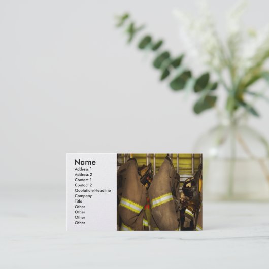 Brandweeruitrusting - Bunkergear Visitekaartje (Staand voorkant)