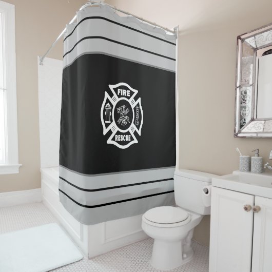 Brandweeruitrusting   douchegordijn (In situ)