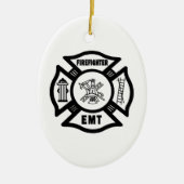 Brandweeruitrusting EMT Keramisch Ornament (Voorkant)