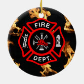 Brandweeruitrusting EMT | Vuurvuurwapens Deept Mal Keramisch Ornament (Achterkant)