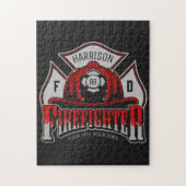 Brandweeruitrusting Helmet en naam brandweerdienst Legpuzzel (Verticaal)