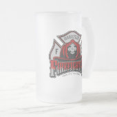 Brandweeruitrusting Helmet en naam brandweerdienst Matglas Bierpul (Voorkant rechts)