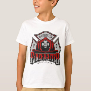 Brandweeruitrusting Helmet en naam brandweerdienst T-shirt