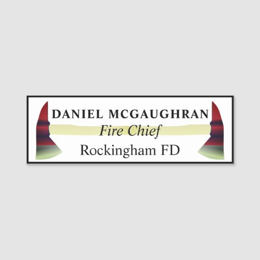 Brandweeruitrusting Naamplaatje (Voorkant)