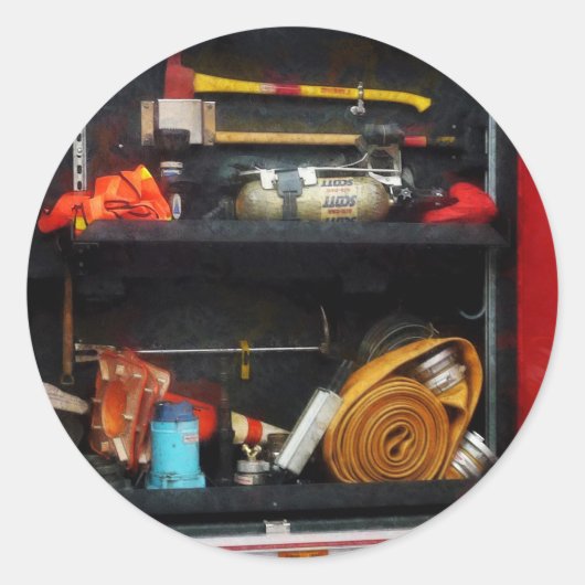 Brandweeruitrusting Ronde Sticker (Voorkant)