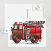 Brandweeruitrusting voor ladder briefkaart (Voorkant / Achterkant)
