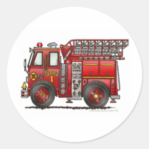 Brandweeruitrusting voor ladder ronde sticker