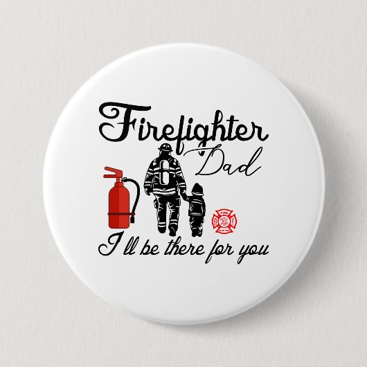 Brandweervader | VADERDAG Ronde Button 7,6 Cm (Voorkant)