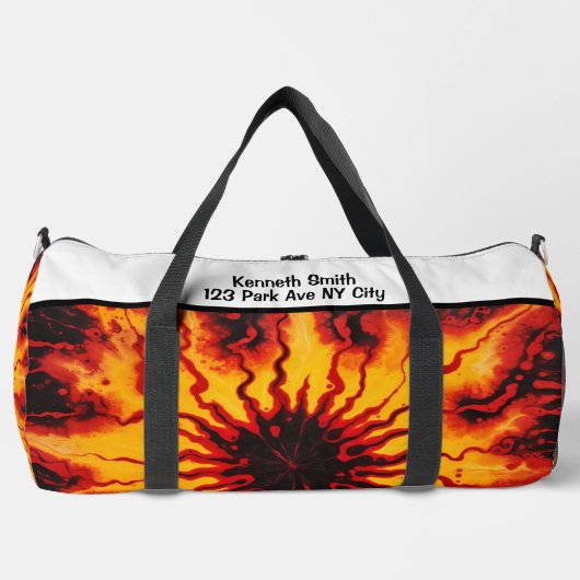 Brandweervlam Tie Dye Burst Monogram Personalized Plunjezak (Voorkant)