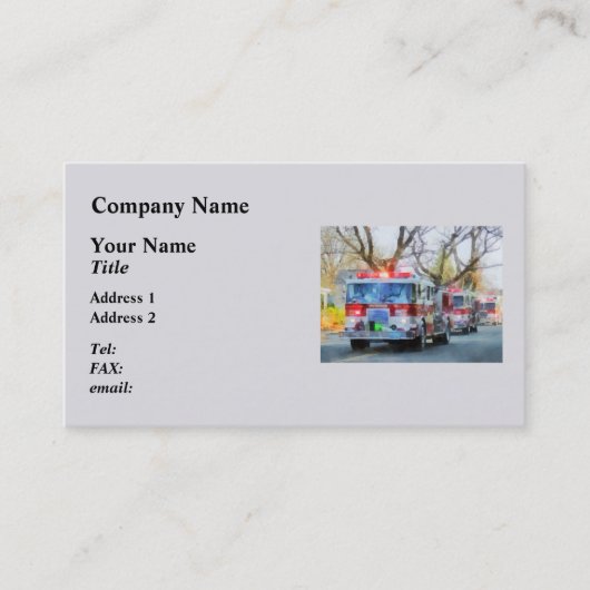 Brandweervliegtuigen - Brandstoflijn in de parade Visitekaartje (Voorkant)