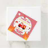 Brandweervrachtwagen op zaterdag bedankjes labels (In situ)