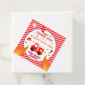 Brandweervrachtwagen op zaterdag bedankjes labels (In situ)