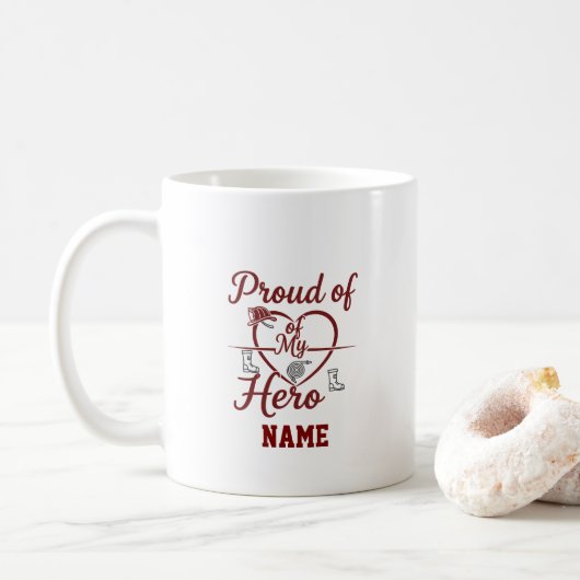 Brandweervrouw Beker met Aangepaste Naam Koffiemok (Met donut)