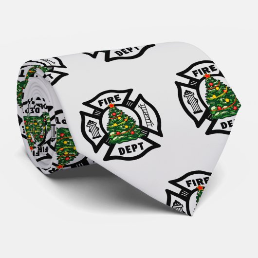 Brandweervrouw Kerst Stropdas (Opgerold)