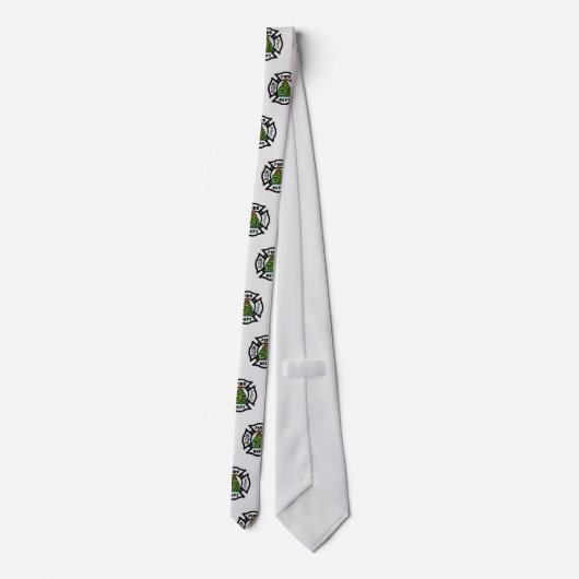 Brandweervrouw Kerst Stropdas (Achterkant)