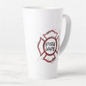 brandweervrouw latte mok (Rechterhoek)