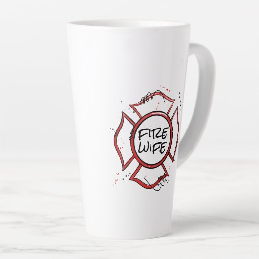 brandweervrouw latte mok (Rechterhoek)