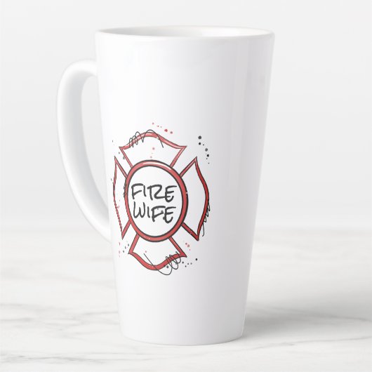 brandweervrouw latte mok (Linkerhoek)