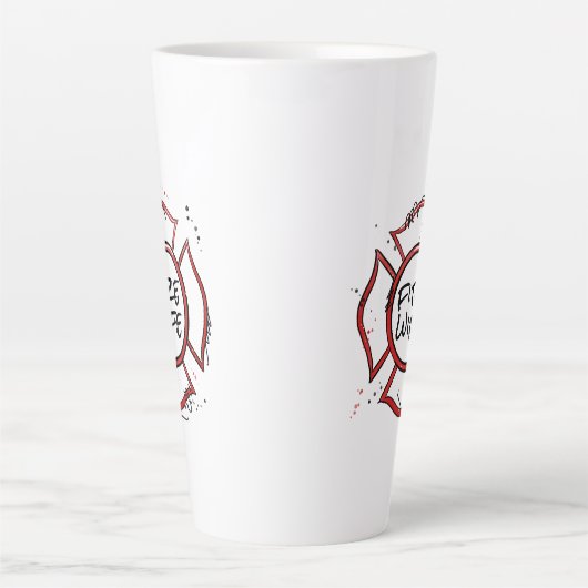 brandweervrouw latte mok (Voorkant)