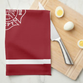brandweervrouw Maltees Cross Kitchen Towel 16 x 24 Theedoek (Quarter Fold)
