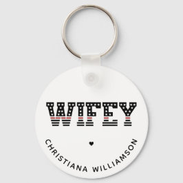 Brandweervrouw met dunne rode lijn brandweervrouw sleutelhanger