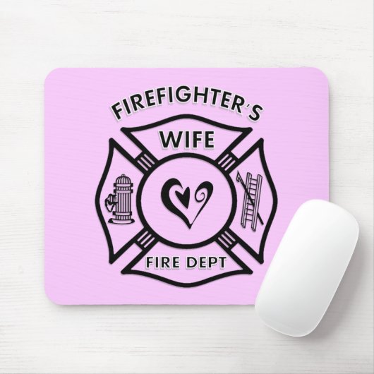 Brandweervrouw Mousepad Muismat (Met muis)