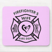 Brandweervrouw Mousepad Muismat (Voorkant)