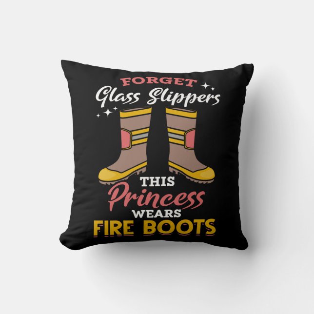 Brandweervrouw Princess Proud Fire Fighter Girl Kussen (Voorkant)