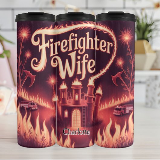 Brandweervrouw Romantische kasteel scene Thermosbeker