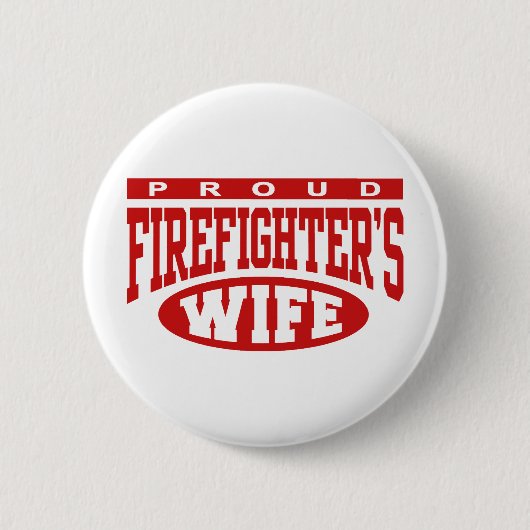 Brandweervrouw Ronde Button 5,7 Cm (Voorkant)