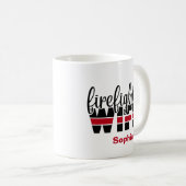 Brandweervrouw Thin Red Line Persoonlijk Koffiemok (Voorkant rechts)