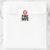 Brandweervrouw Vierkante Sticker (Tas)