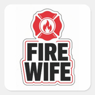 Brandweervrouw Vierkante Sticker