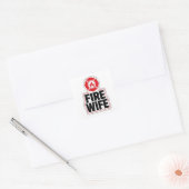 Brandweervrouw Vierkante Sticker (Envelop)