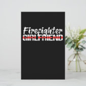 Brandweervrouw Vriendin Thin Red Line Vuurvrouw Briefpapier (Staand voorkant)