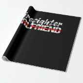 Brandweervrouw Vriendin Thin Red Line Vuurvrouw Cadeaupapier (Uitgerold)