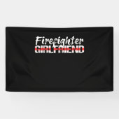 Brandweervrouw Vriendin Thin Red Line Vuurvrouw Spandoek (Horizontaal)