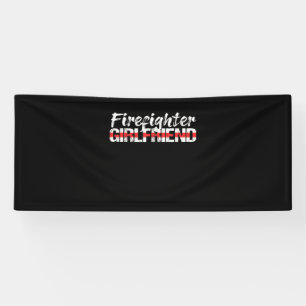 Brandweervrouw Vriendin Thin Red Line Vuurvrouw Spandoek