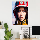 Brandweervrouwen | AI Art Poster (Thuiskantoor)