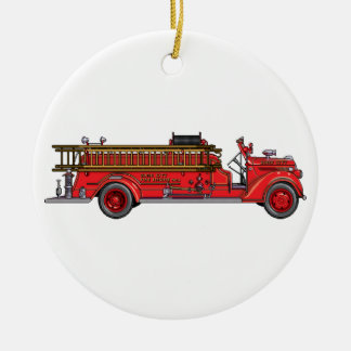 Brandweerwagen_01 & 02 keramisch ornament