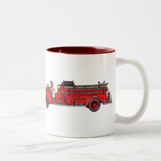 Brandweerwagen_01 & 02 tweekleurige koffiemok