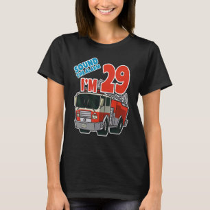 Brandweerwagen 29th Birthday Fireman Fire Truck Bo T-shirt