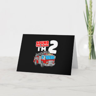 Brandweerwagen 2 jaar oude brandweerman 2e verjaar feestdagen kaart
