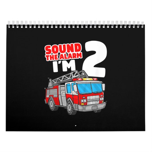 Brandweerwagen 2 jaar oude brandweerman 2e verjaar kalender (Hoes)
