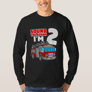 Brandweerwagen 2 jaar oude brandweerman 2e verjaar t-shirt