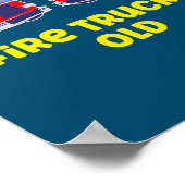 Brandweerwagen 2e verjaardag voor jongens van twee poster (Hoek)