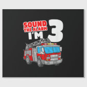 Brandweerwagen 3 jaar oude brandweerman 3e verjaar cadeaupapier (Vlak)