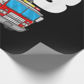 Brandweerwagen 3 jaar oude brandweerman 3e verjaar cadeaupapier (Hoek)