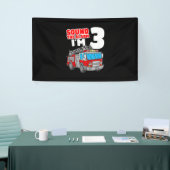Brandweerwagen 3 jaar oude brandweerman 3e verjaar spandoek (Beurs)