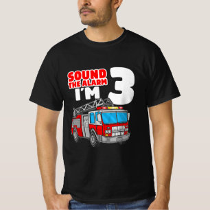Brandweerwagen 3 jaar oude brandweerman 3e verjaar t-shirt